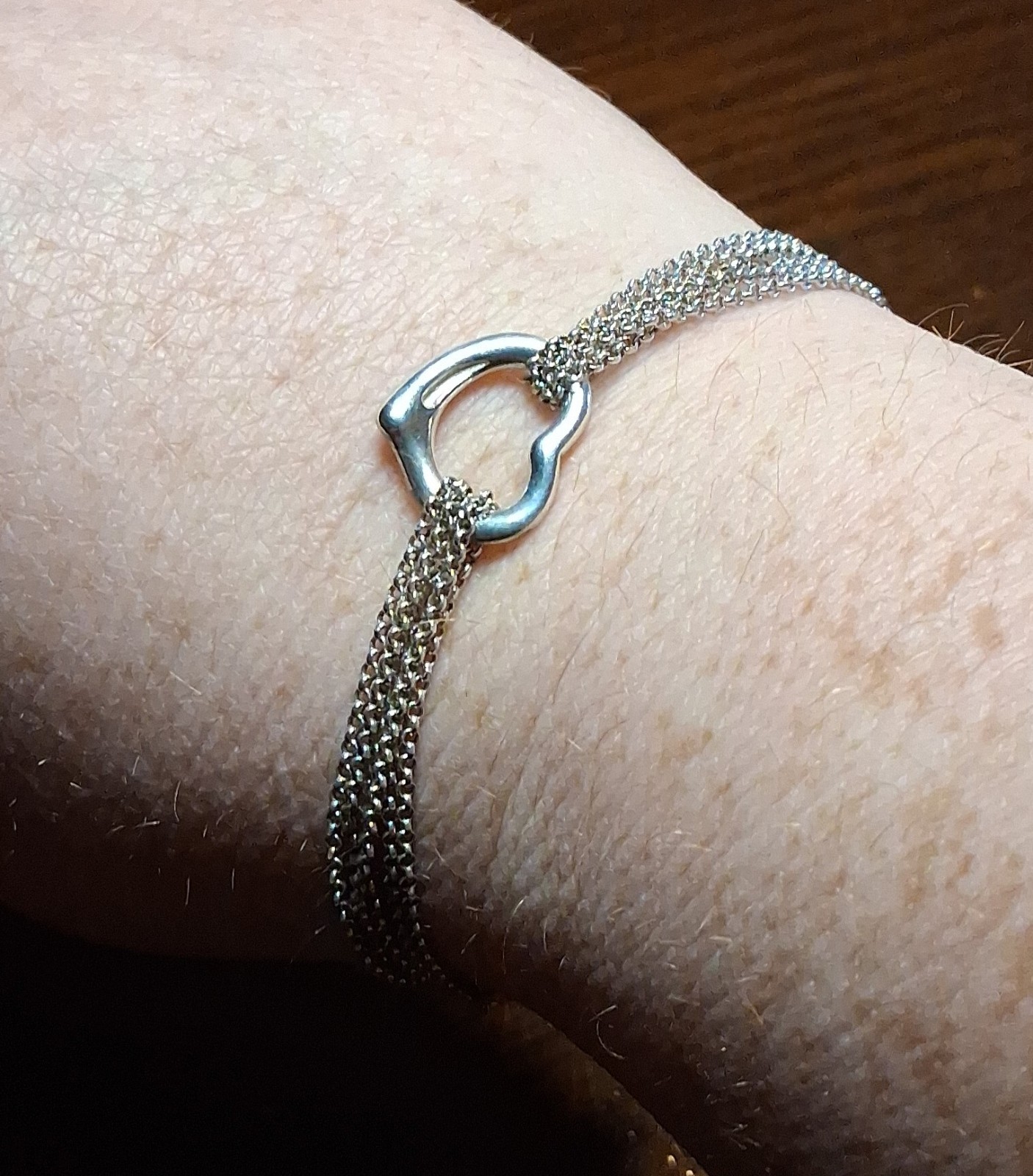 Vintage Italy Sterling Rolo Chain Bracelet with Heart Charm 7″ See Pics/Descript