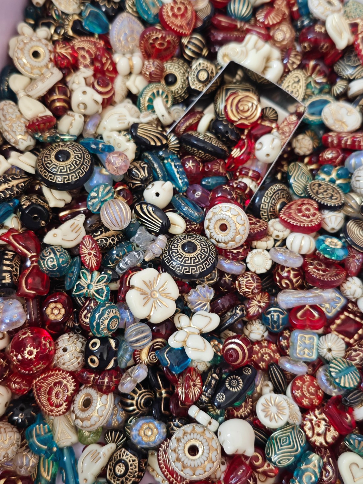 100g Mixed Acrylic Beads Czech Style Colorful Jewelry Making Craft Supplies