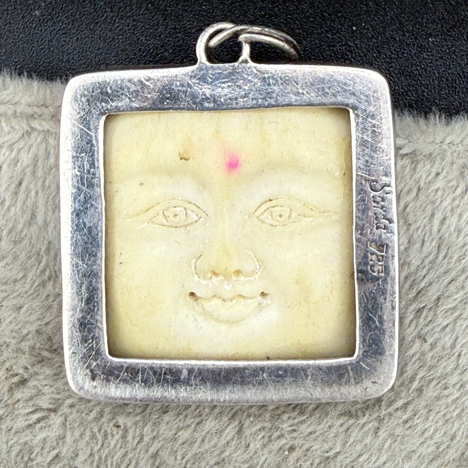 Vintage Sterling Silver Pendant Moon READ