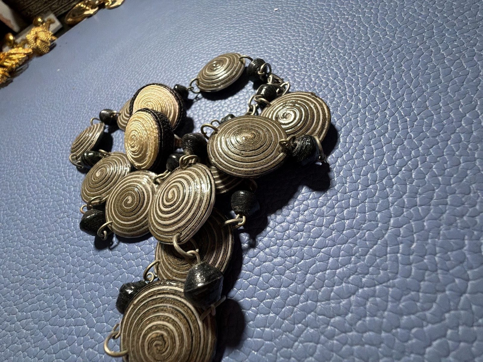 Vintage Spiral Disc Necklace and Clip-On Earring Bundle