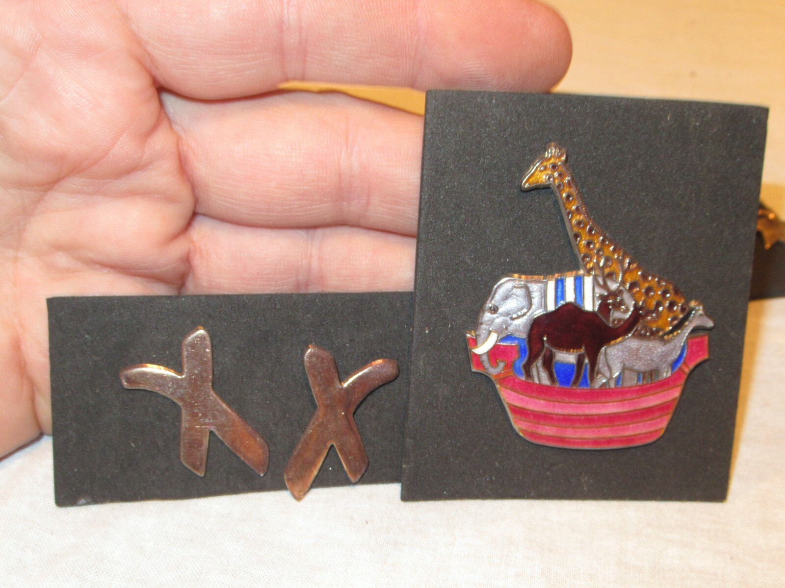 Sterling Silver Jewelry Lot Topazio Brooch Earrings Military Noah’s Ark + (521H