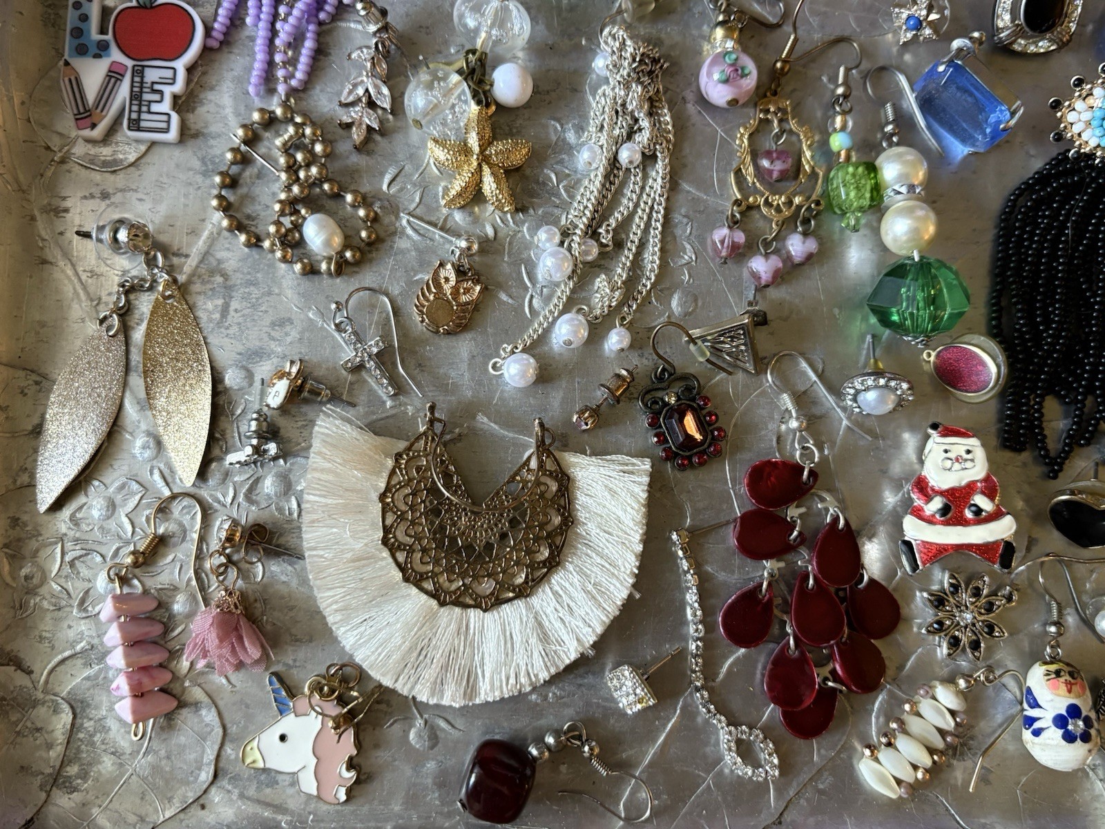 VTG to Now Single Earring Lot Craft Repurpose Pierce Clip Rhinestones #2
