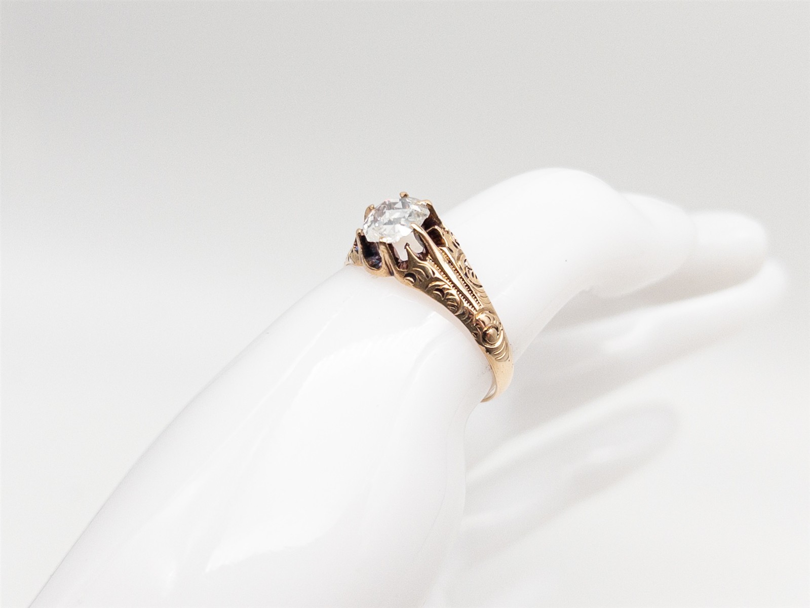 Antique 1870s $5000 .75ct Old Rose Cut Diamond 14k Yellow Gold Mens Band Ring