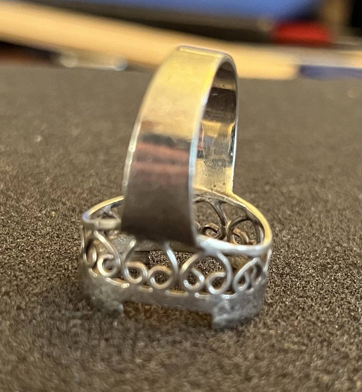 Sterling Filigree Ring NO STONE 9.5