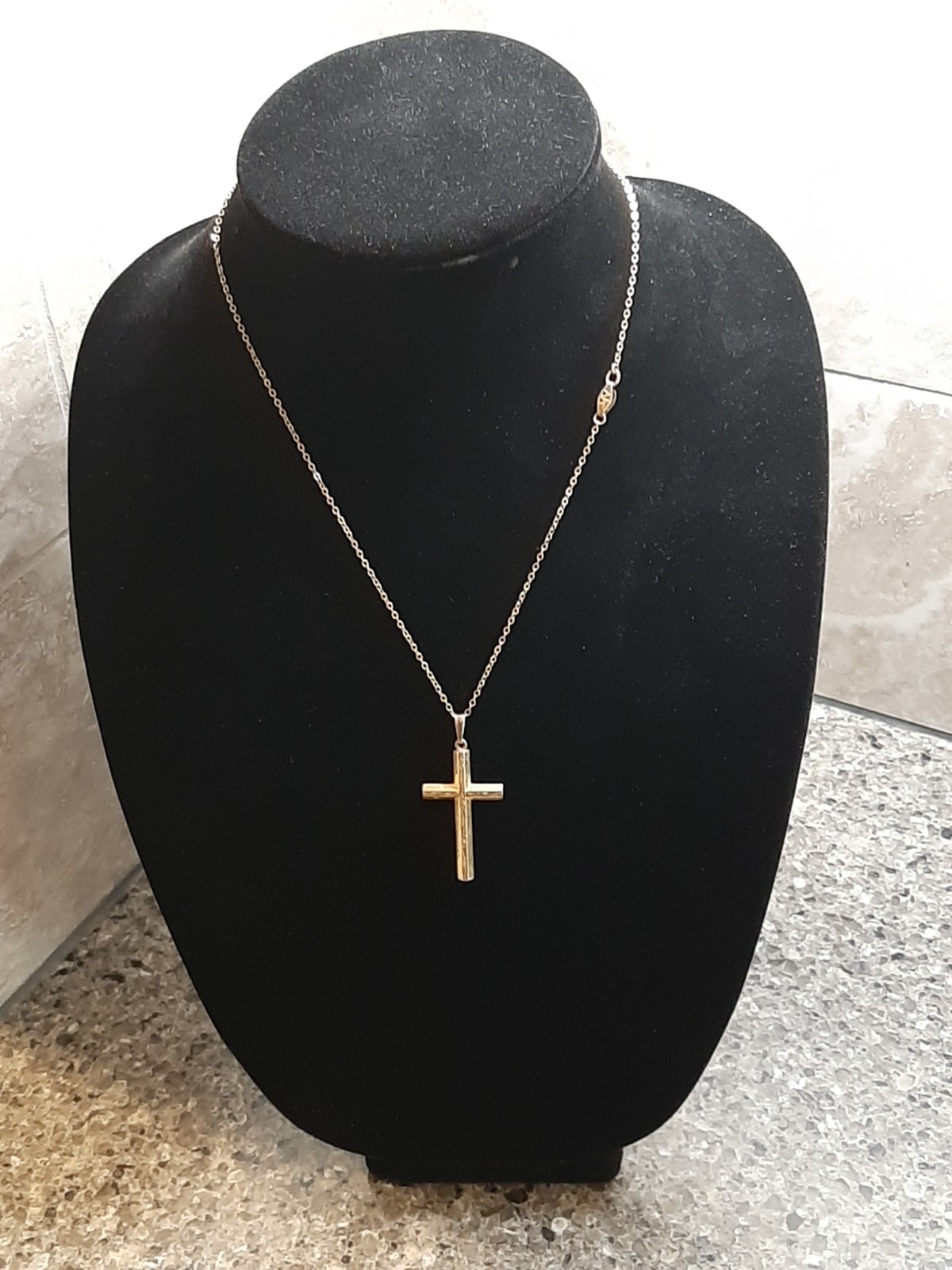 Vintage 1/20th 12K Gold-Filled Engraved Vine Cross Necklace