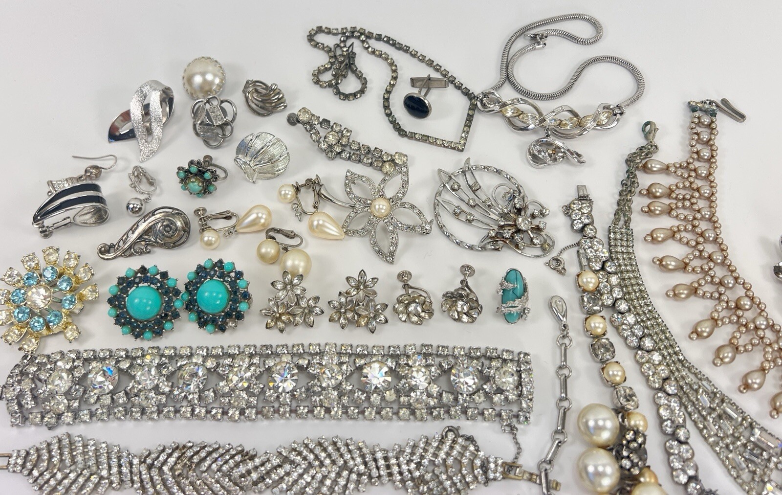 Vintage Kramer Bogoff Lisner + Rhinestone Jewelry Repair Parts Craft Lot #1