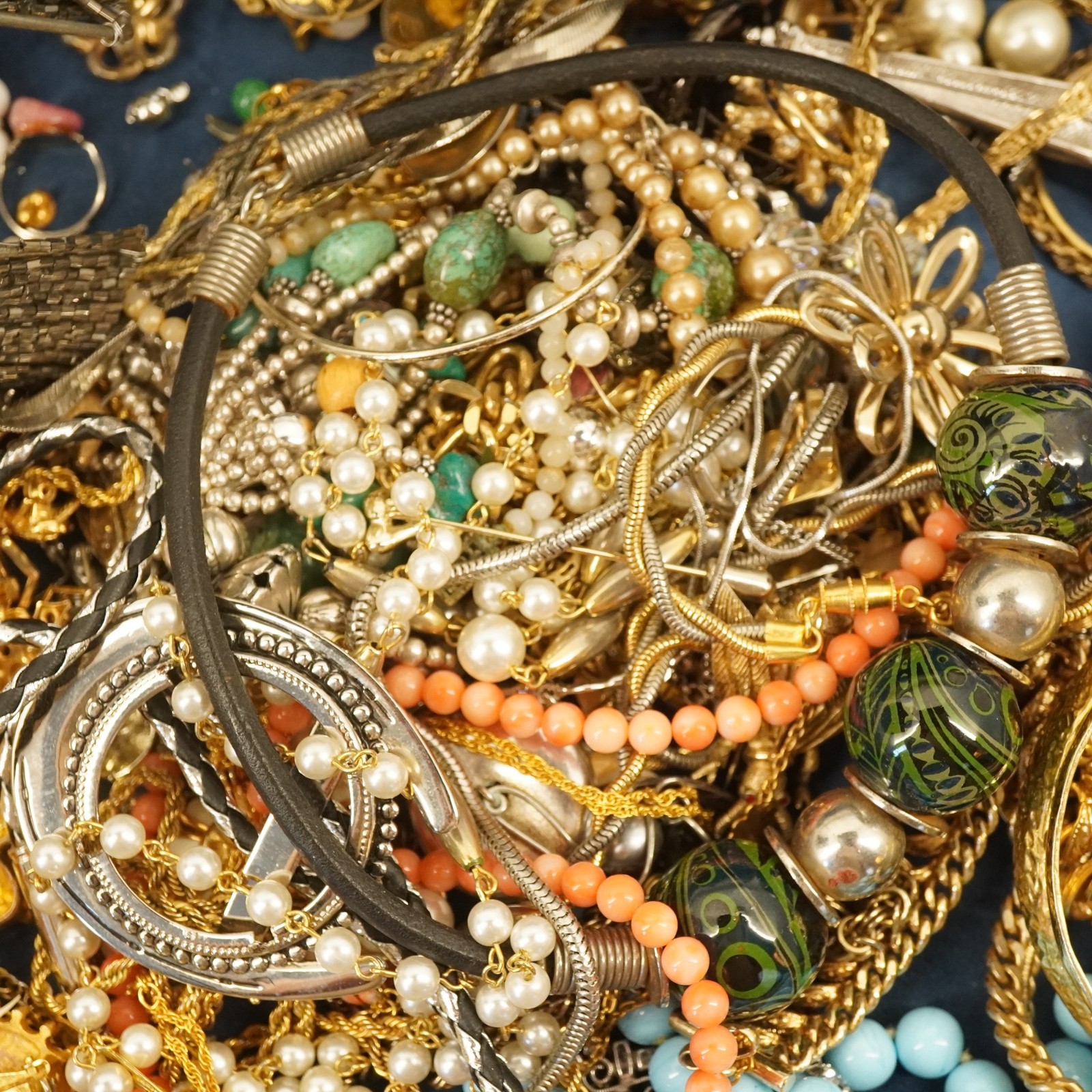 10lb Lot of Assorted Costume Jewelry, Modern & Vintage Much Wearable