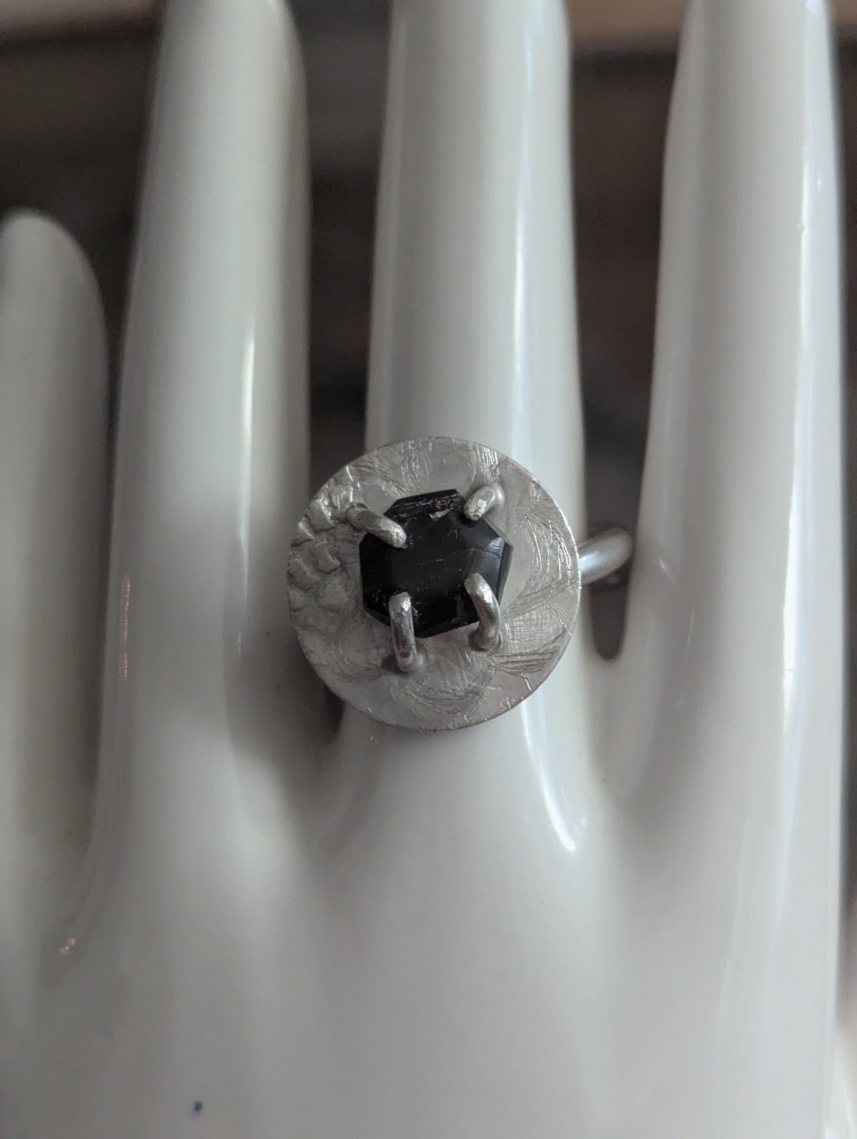 Vintage Silver Modernist Ring 7.5 Freeform Art Sculptural Irregular Handmade