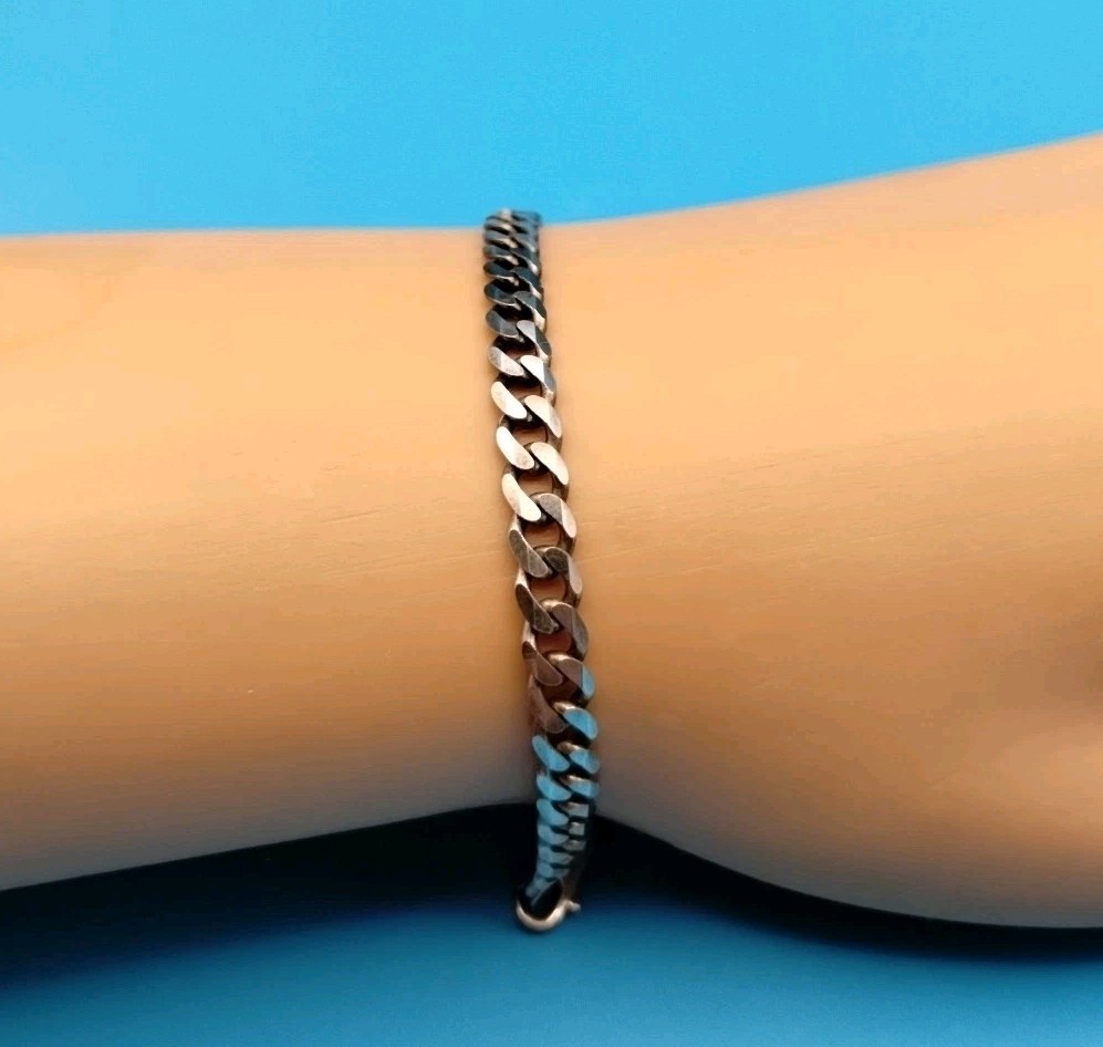 Sterling Silver 4mm 925 Cuban Chain 7.25 inch Bracelet 6.4g