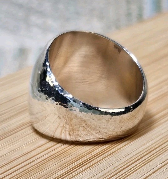 Sterling SILVER THICK “A” SIGNET Ring ~ ANTIQUE Size 7 Monogram 925 HEAVY 13.7g