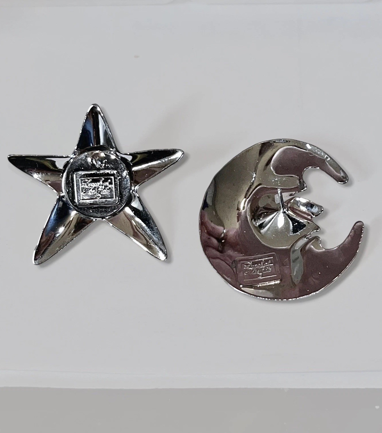 Vintage Lunch at The Ritz LATR “New Moon” Celestial Moon & Star Pierced Earrings
