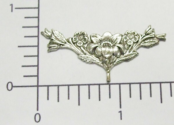 30804 2 Pc Matte Silver Oxidized Victorian Floral Flourish Jewelry Finding