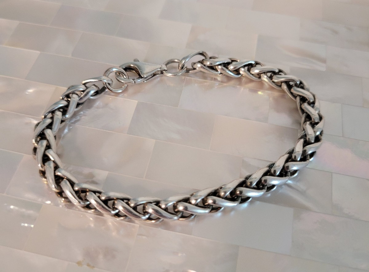 Vintage MSC 925 Sterling Silver Interwoven Link Bracelet 7.5″ L – 23.6 grams