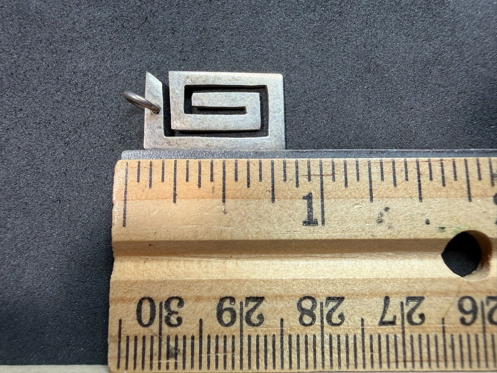 1.32g Vintage Sterling Silver 925 Geometric Modernist Rectangle Pendant M