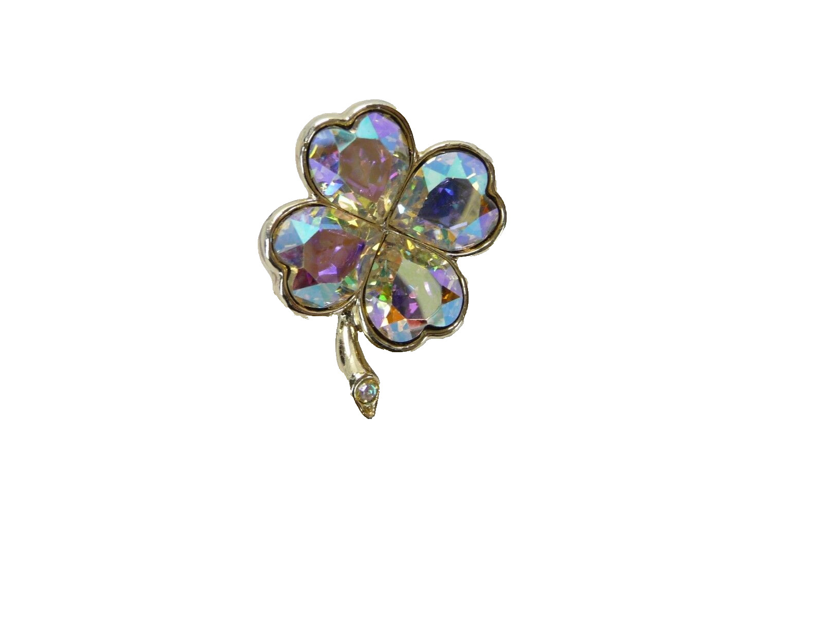 Estate Vintage Signed WEISS Clear Rhinestone Floral Brooch USA Seller