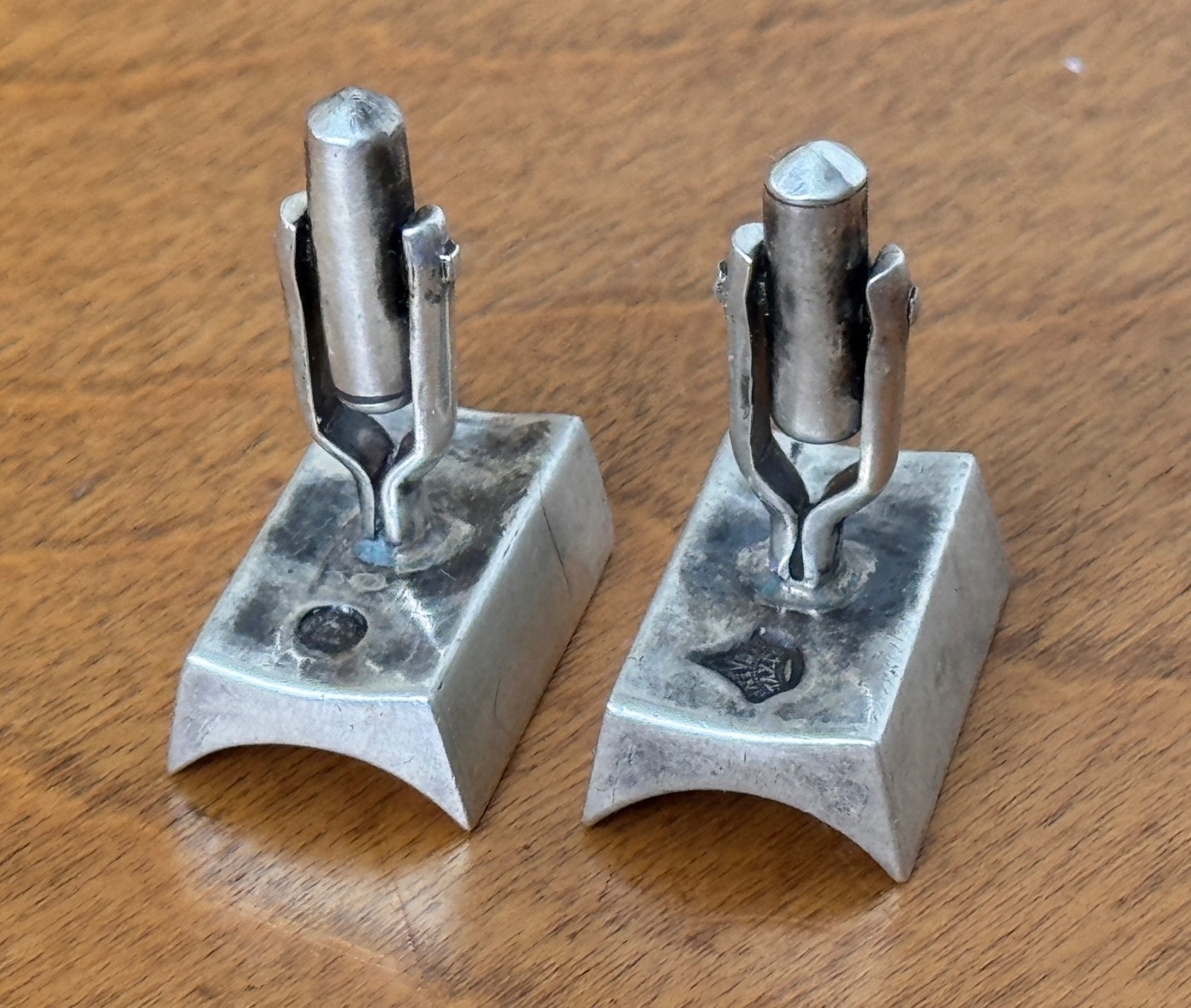 Antonio Pineda Taxco Mexican Modernist Sterling Silver 925 cufflinks Vtg Rare