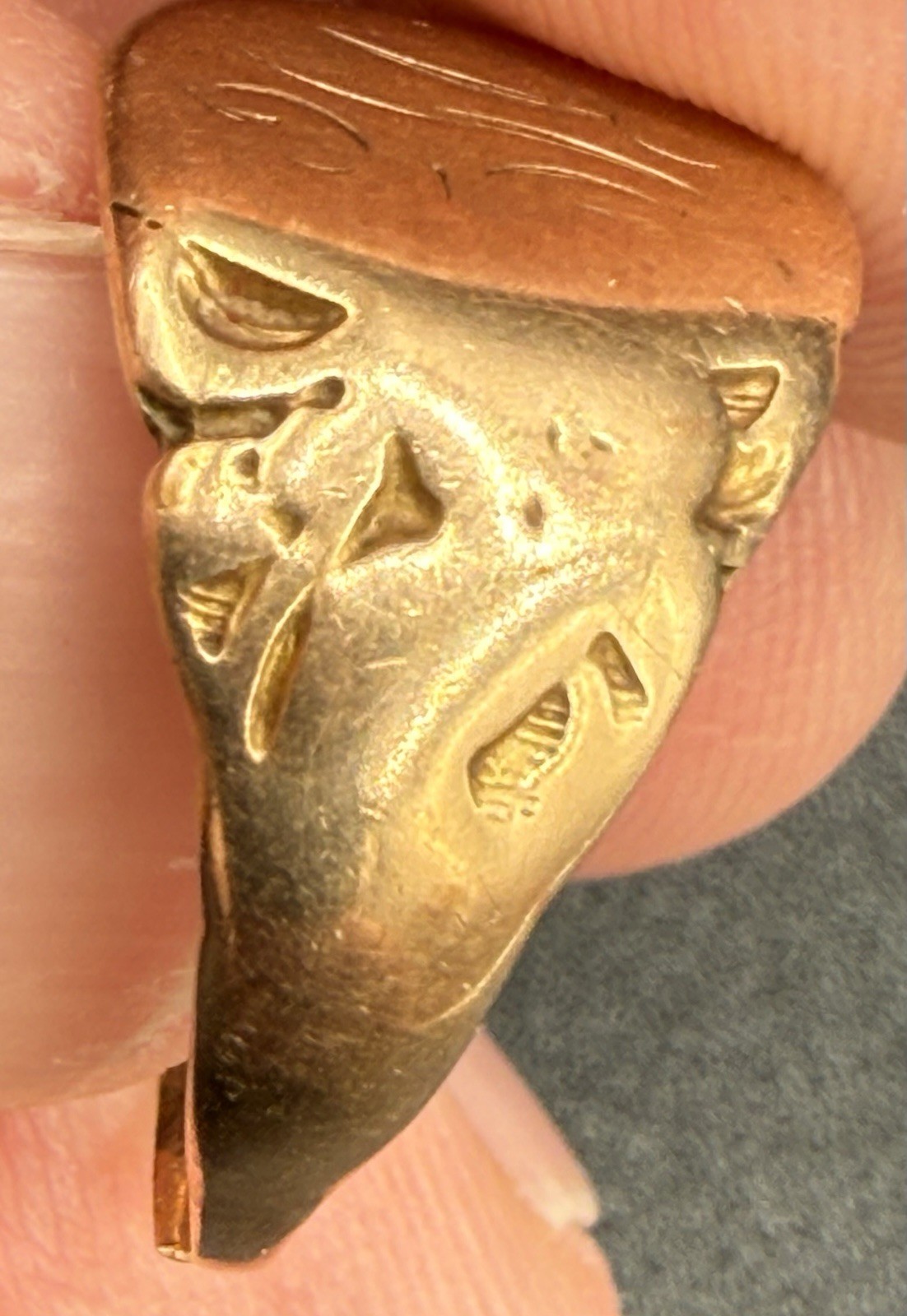 Vintage 10K Gold Ring Monogram Initial Engraved Victorian Size Unknown 3.08g