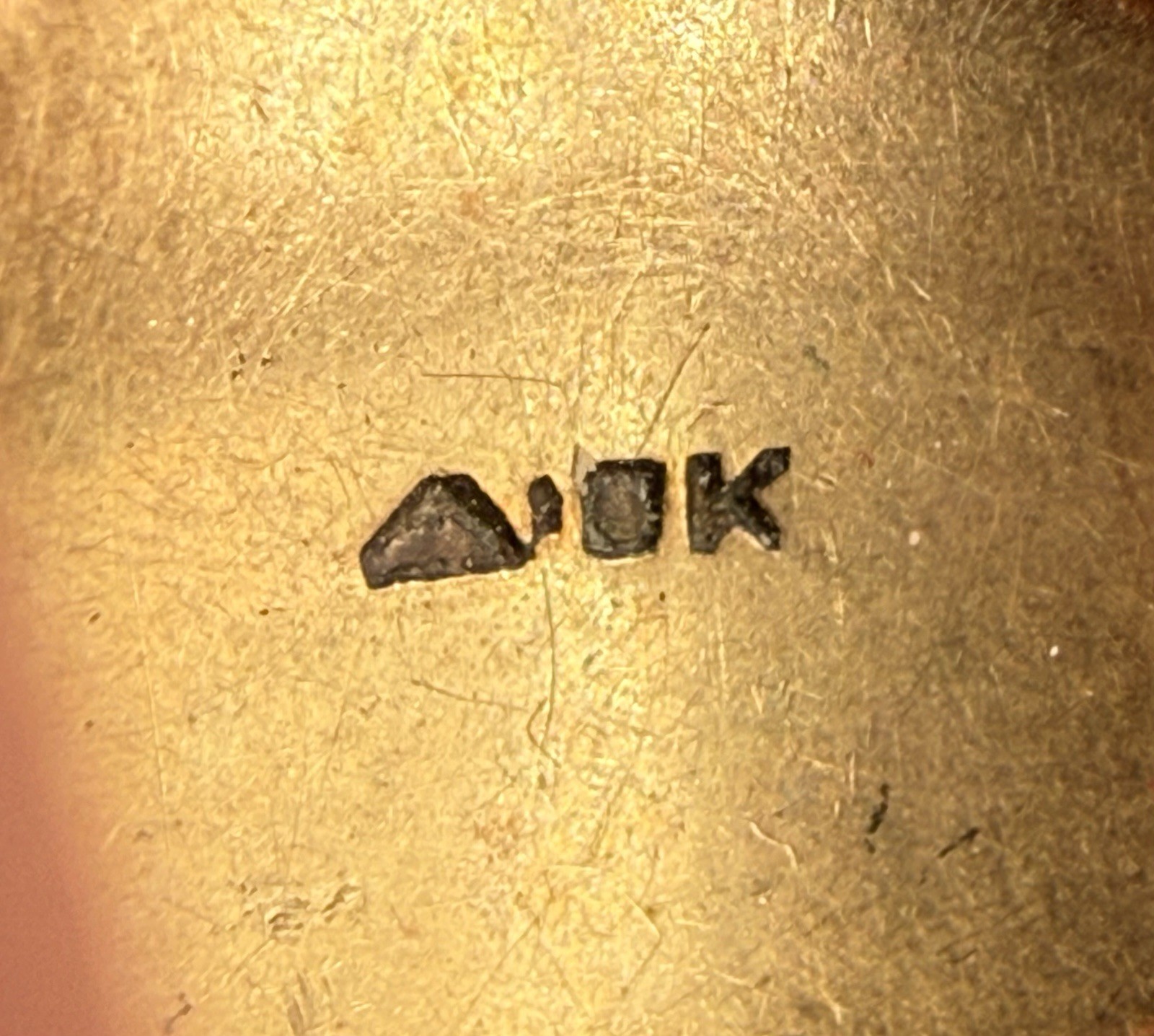 Vintage 10K Gold Ring Monogram Initial Engraved Victorian Size Unknown 3.08g