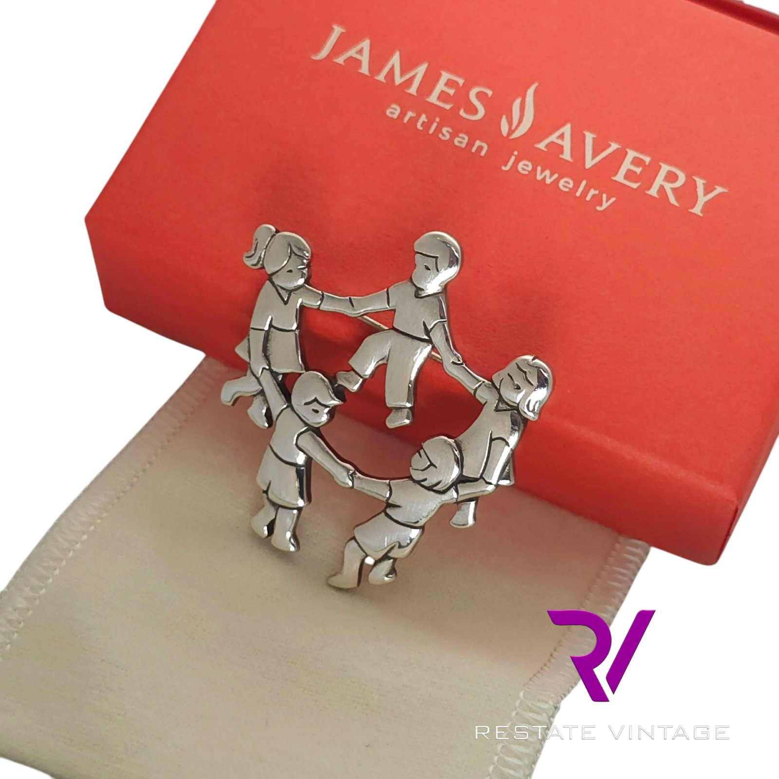 NMint James Avery Sterling Brooch “Ring Around the Rosie” Brooch Jewelry Child