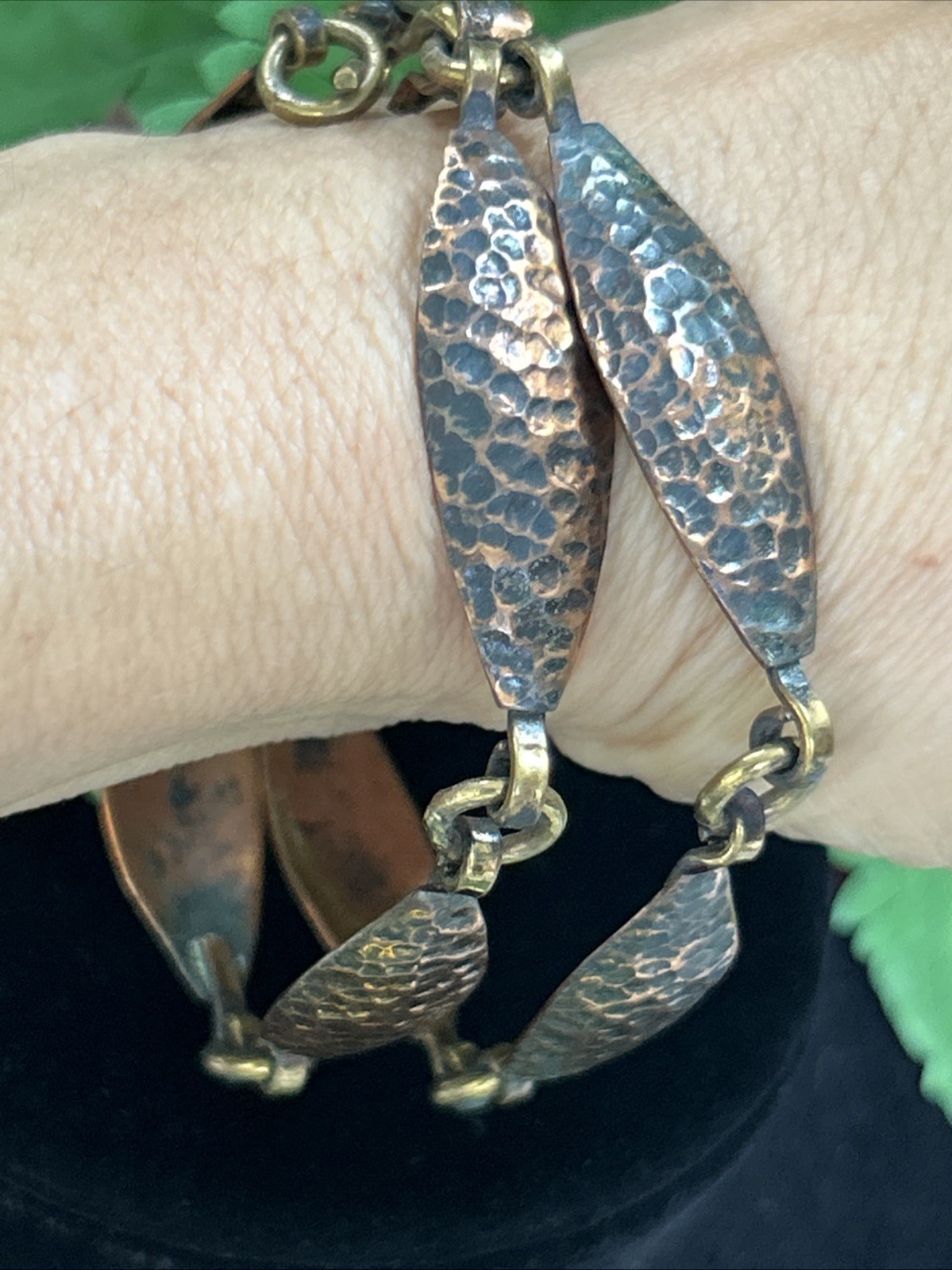 Vintage Maya Mexico Men Or Women’s Hammered Copper Bracelet 8.5”large Wrist 30 g