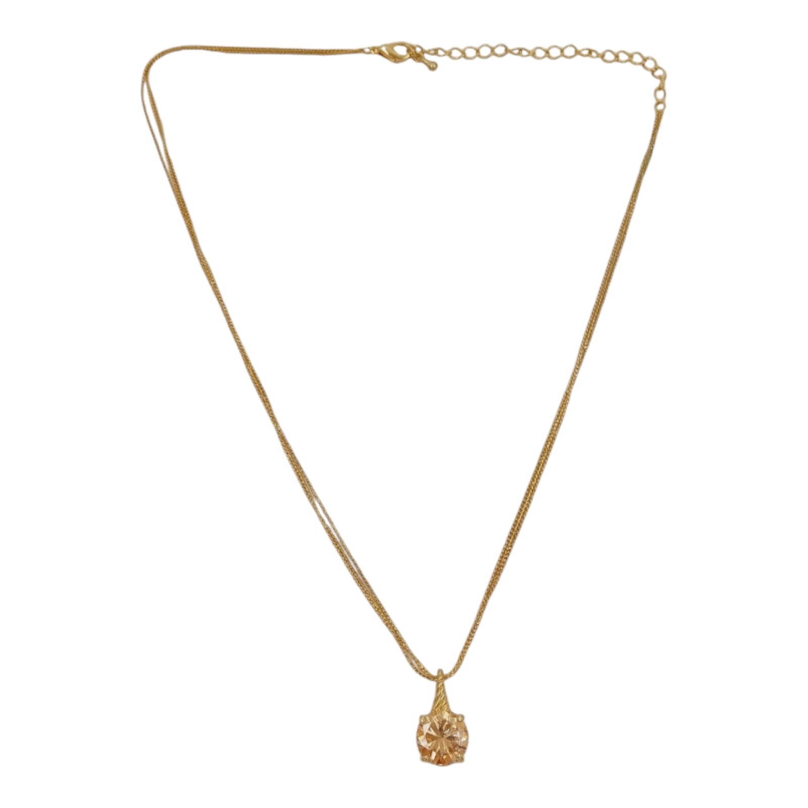 Brilliant Cut Zircon Pendant Necklace Multistrand Chain Glamour Jewelry Women’s