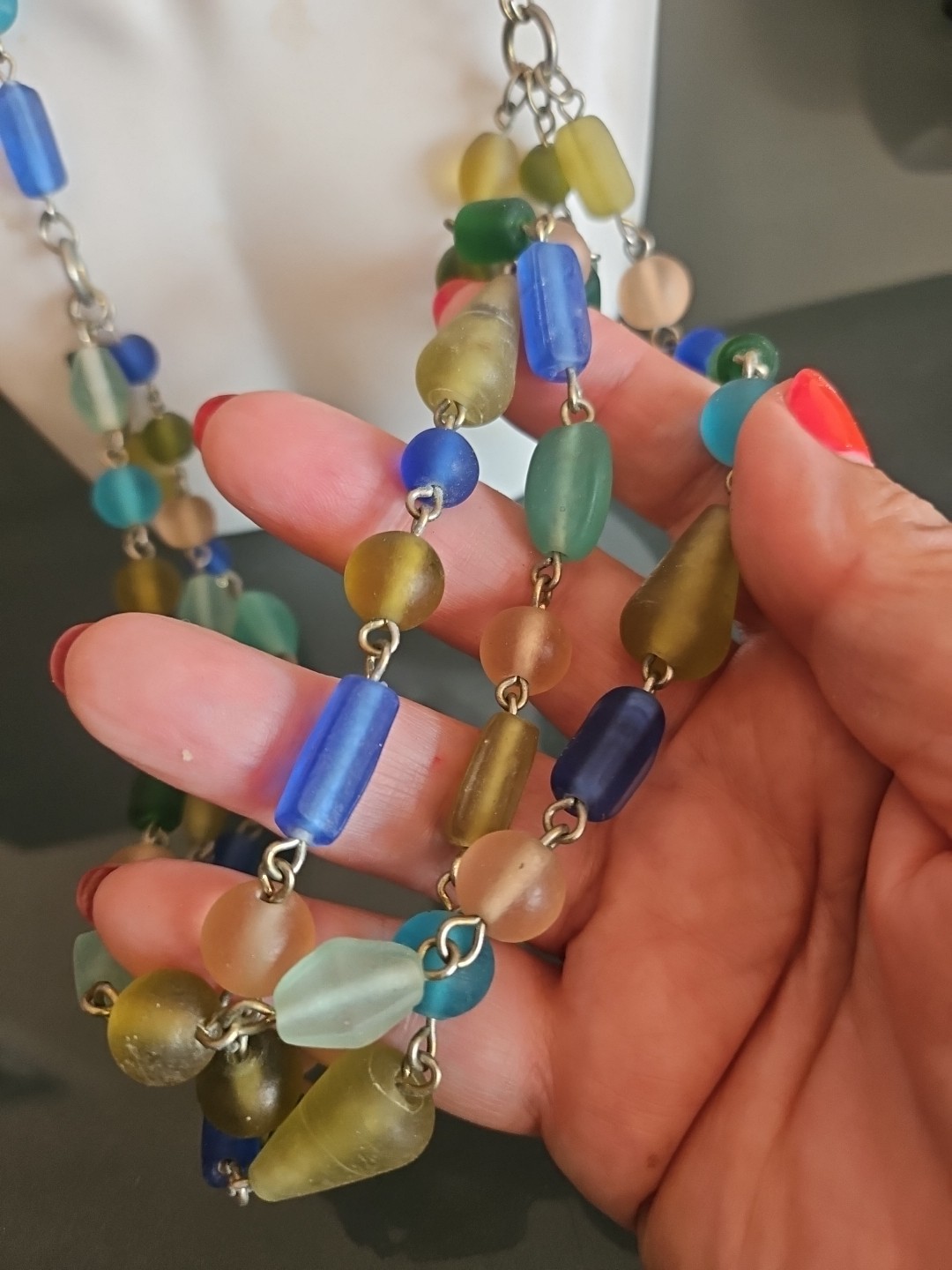 Designer Multi Beads Necklace 26″ NWOT