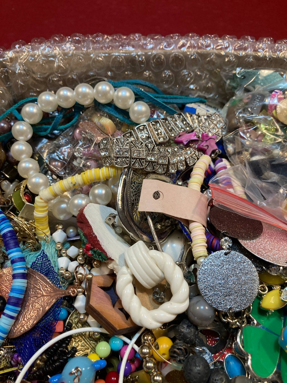 Large FRB FULL of Wearable Repairable Salvage & Craft Jewelry Beads Findings etc