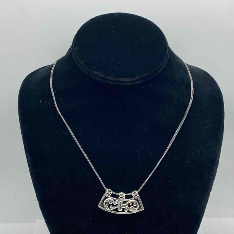 Sterling Silver 925 RL Filigree Scrollwork Pendant Necklace 18 inch 14.3g