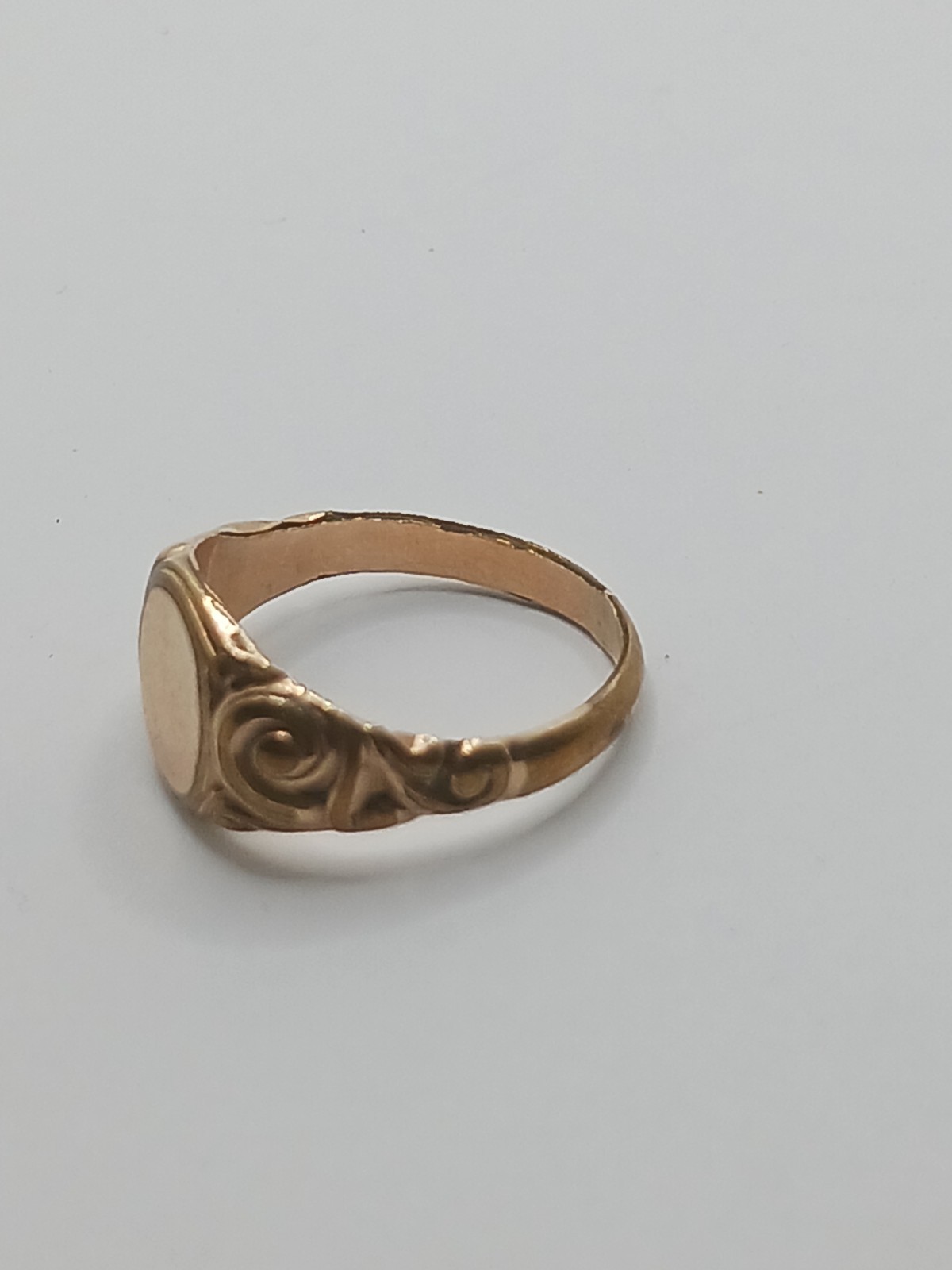 Antique Victorian 10k Gold Shell? Blank Signet Ring Unmarked Tested size 8.5
