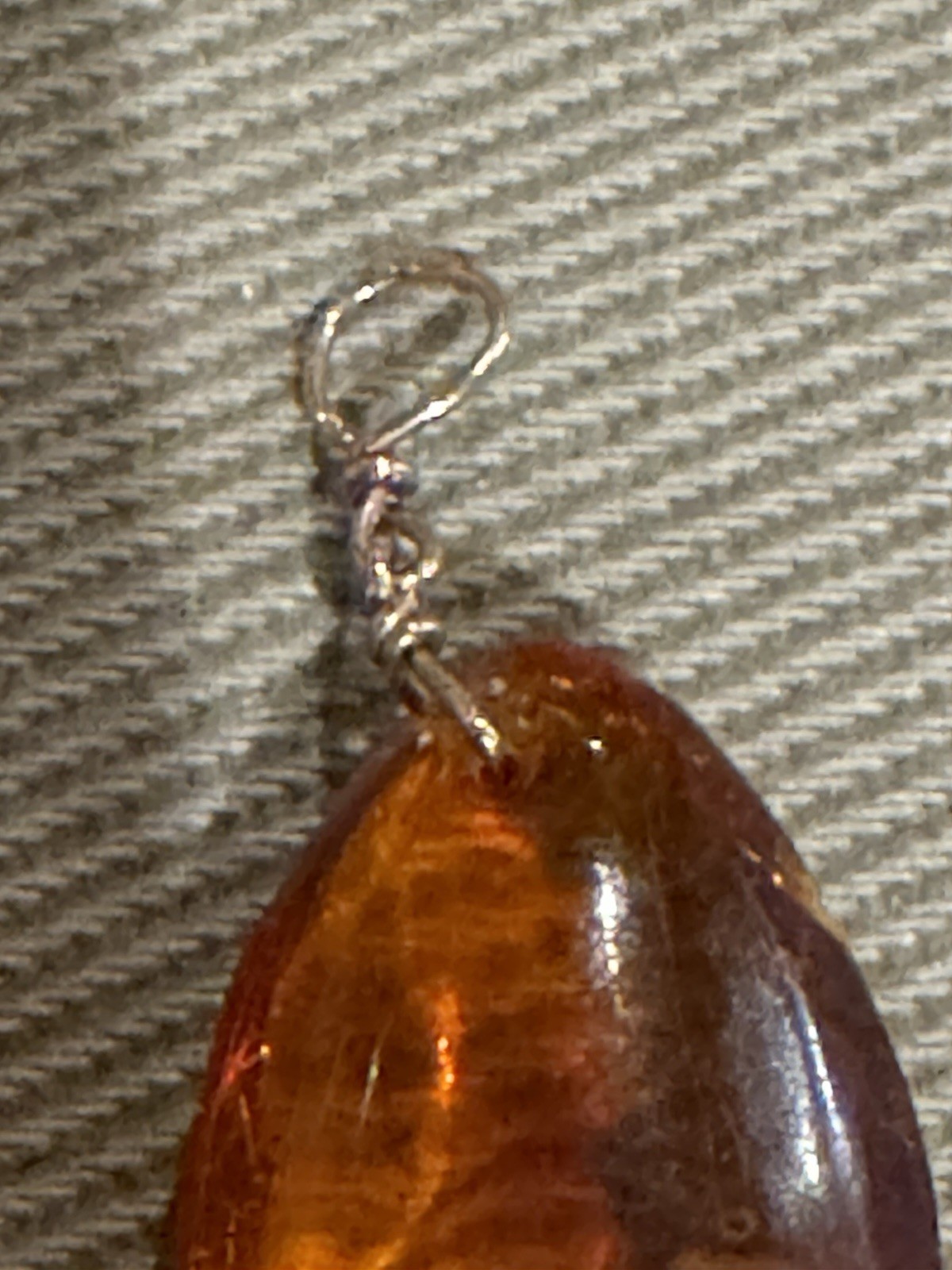 Pair of Vintage Amber Tear Drop 1.25” Pendants – Earrings?