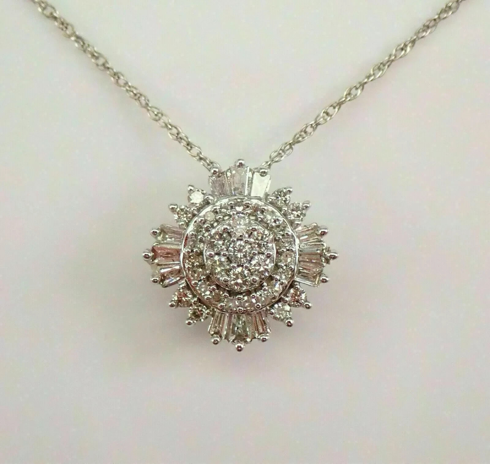 Round Cut Lab Created Diamond Antique Woman’s Gift Pendent In 14K White Gold FN