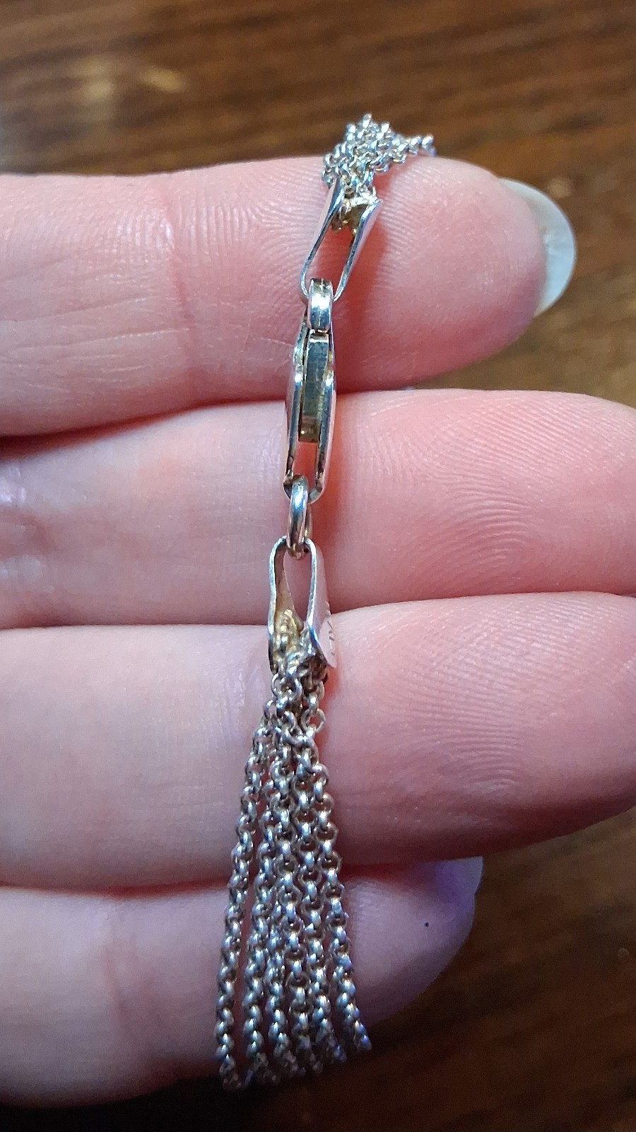Vintage Italy Sterling Rolo Chain Bracelet with Heart Charm 7″ See Pics/Descript