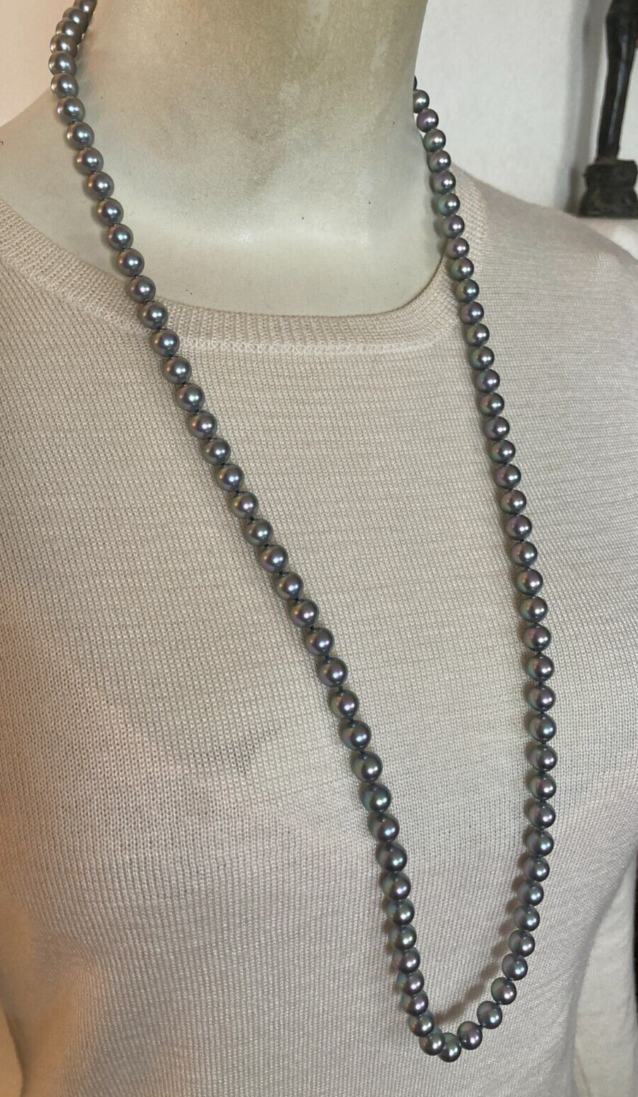 Faux Pearl, 8mm, 33.5″ Necklace
