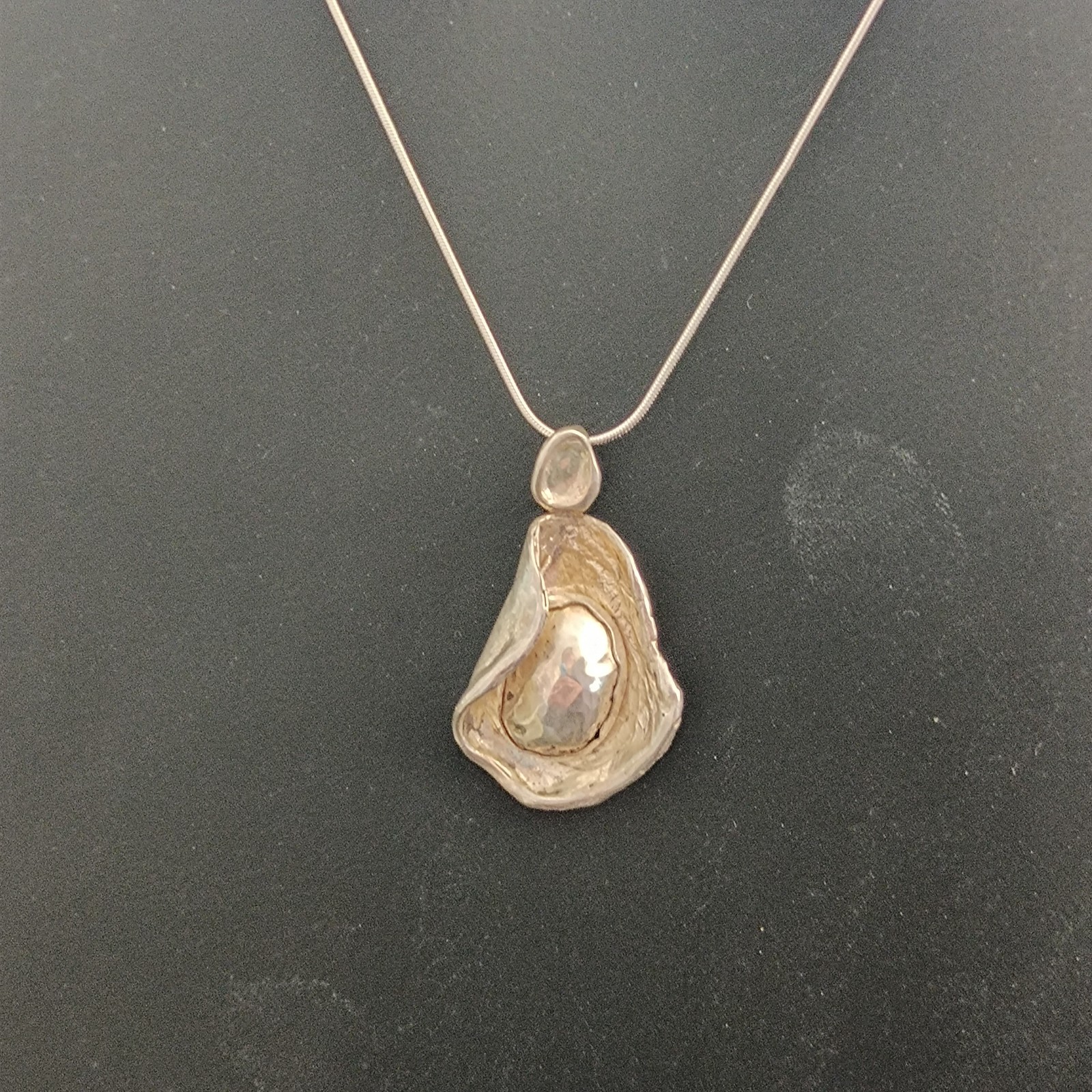 Modernist Sterling Silver Sculptural Pendant Necklace Abstract Freeform Art VTG