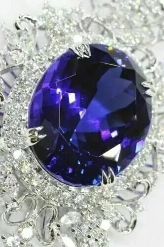 Art Deco Style Lab Created Sapphire & Diamond Wedding 14K White Gold FN Pendant