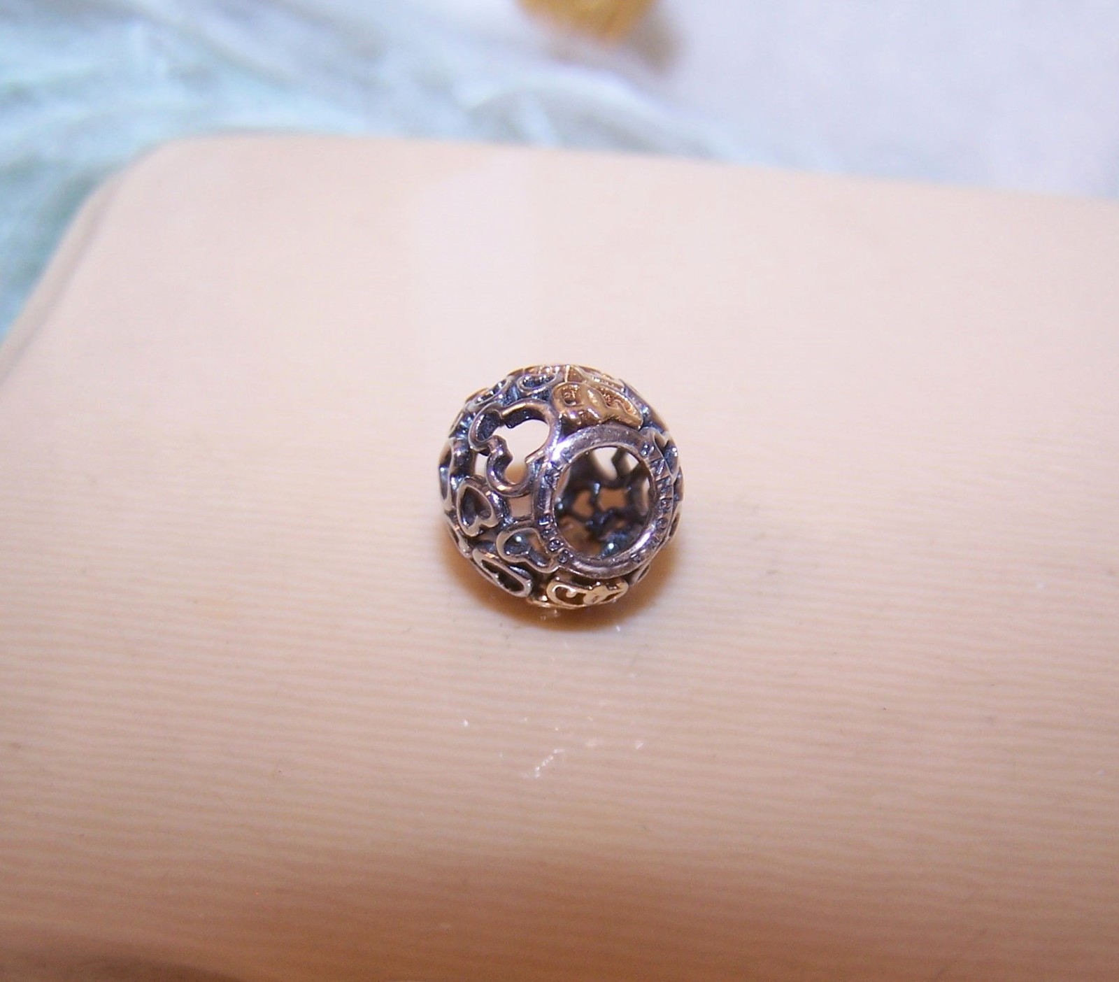 PANDORA Sterling Silver Yellow Gold Disney Believe Bead Charm #791436