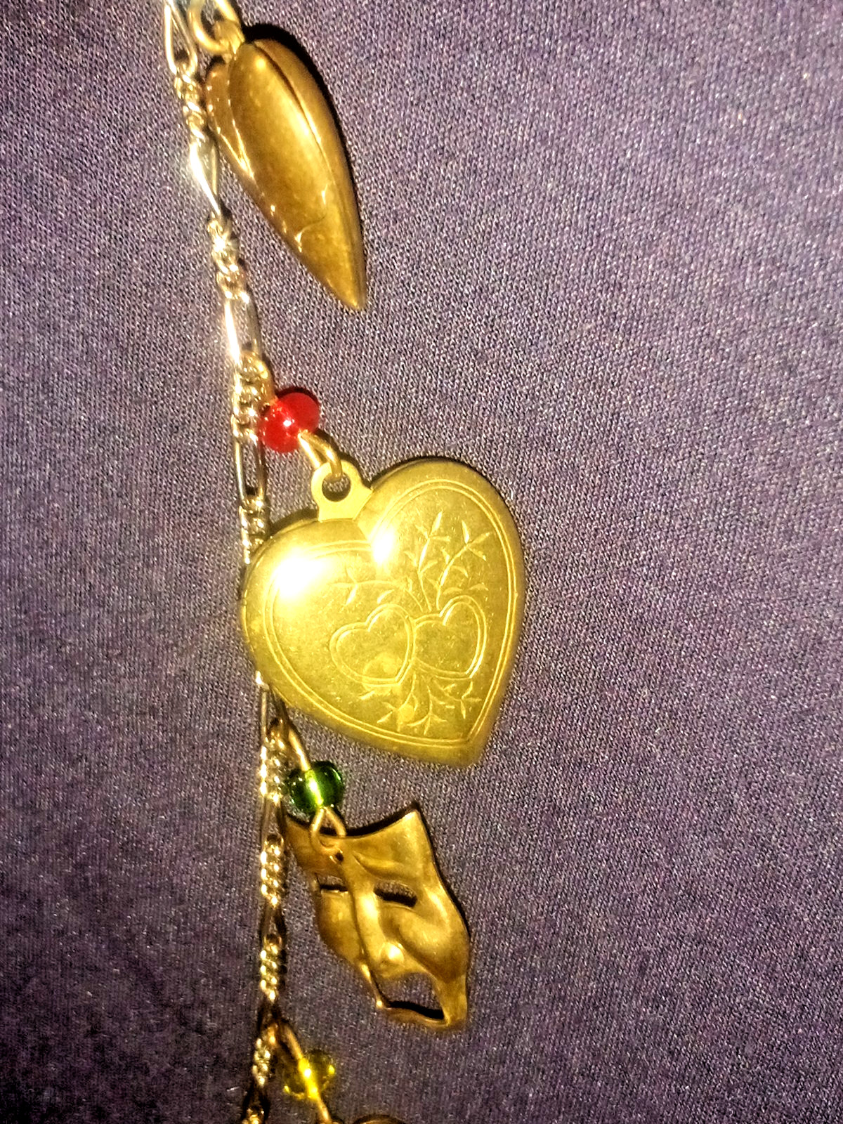 Vintage PIDDiDLY LINKS CHARM Necklace Theater Drama REAL HEART LOCKETS Kingston