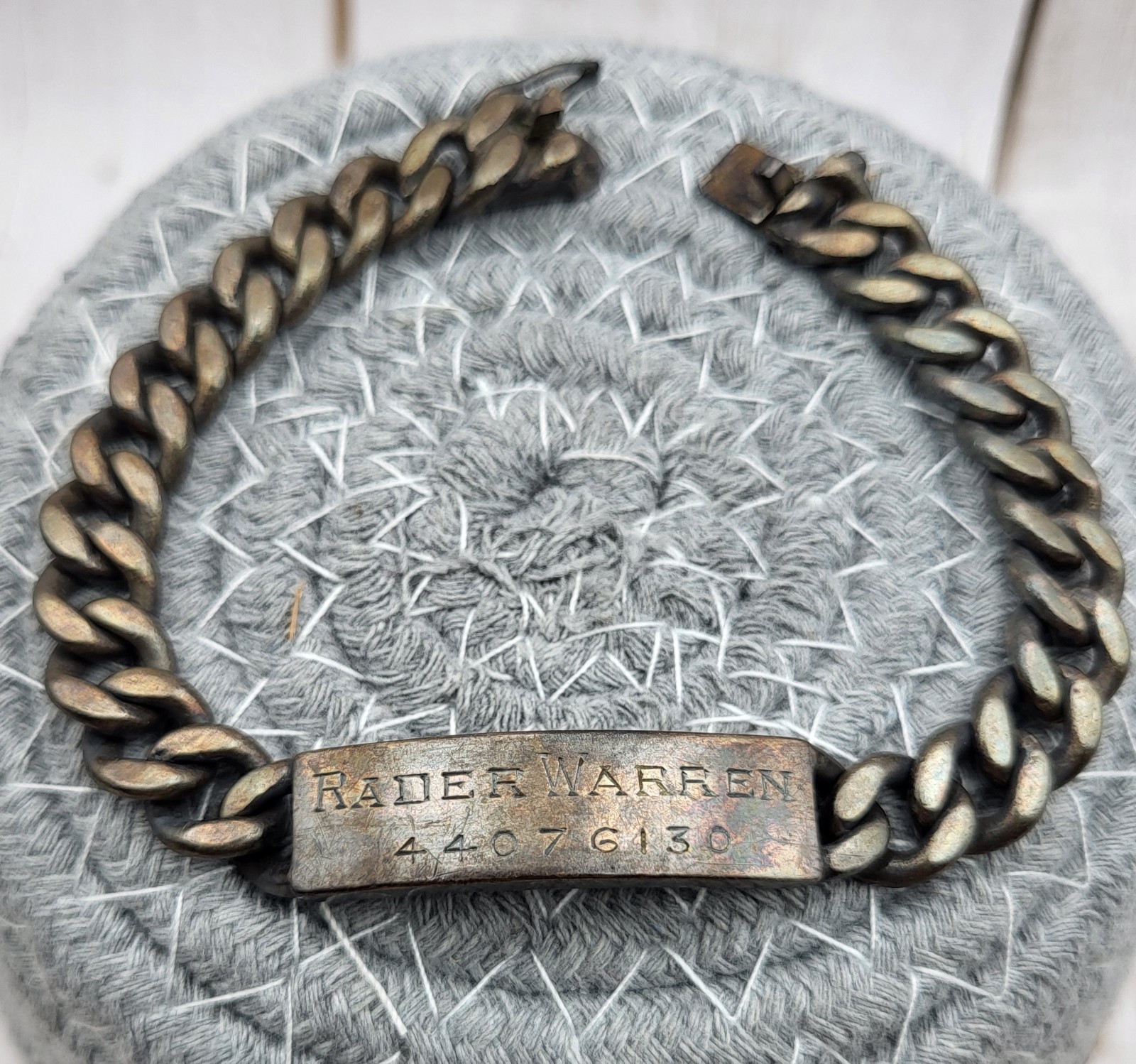 Vintage Napier 925 Sterling Silver ID Engraved Nameplate Curb Link Bracelet