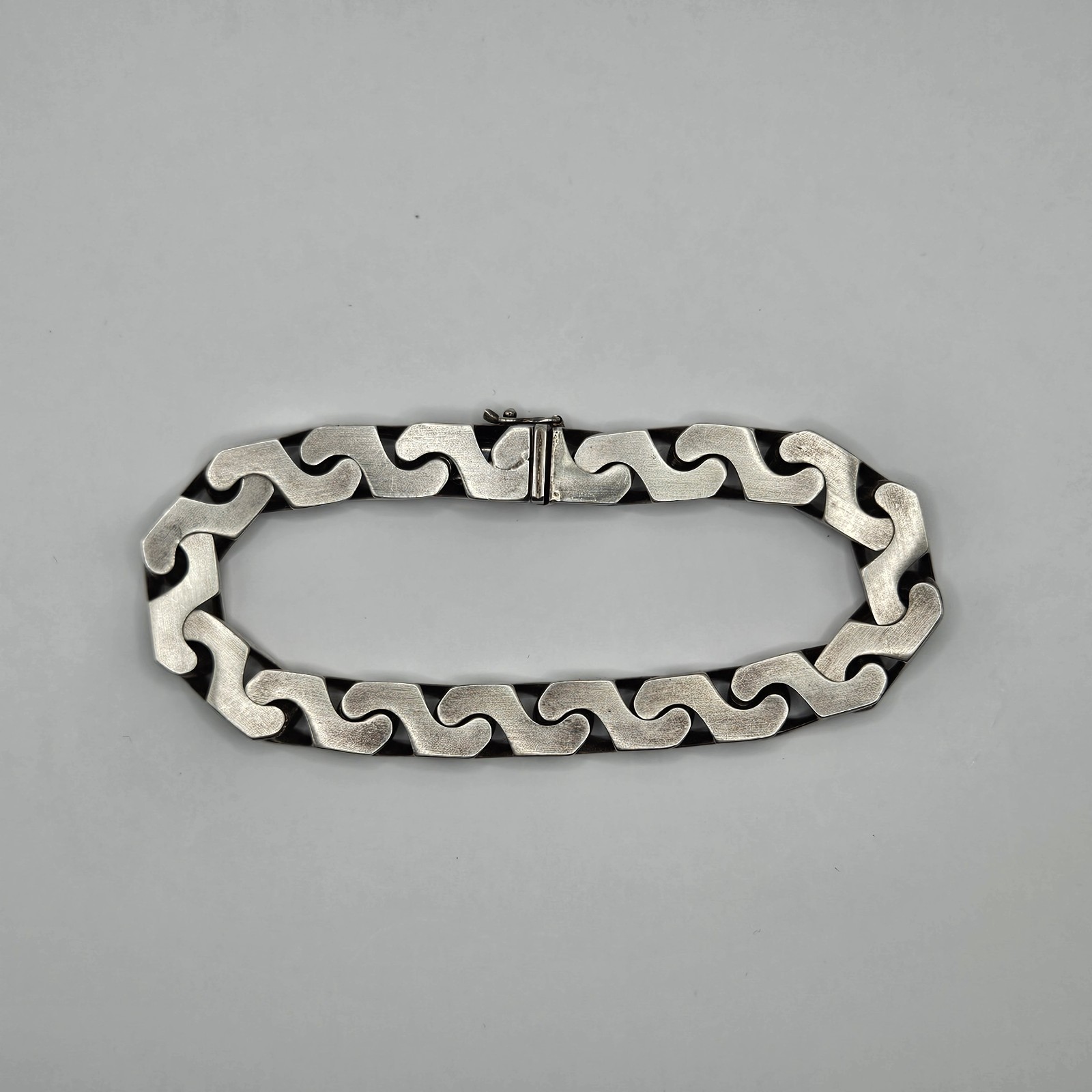 Vintage Handmade 835 Silver Fancy Link Chain Bracelet 8.5″ 10mm West Germany 58G