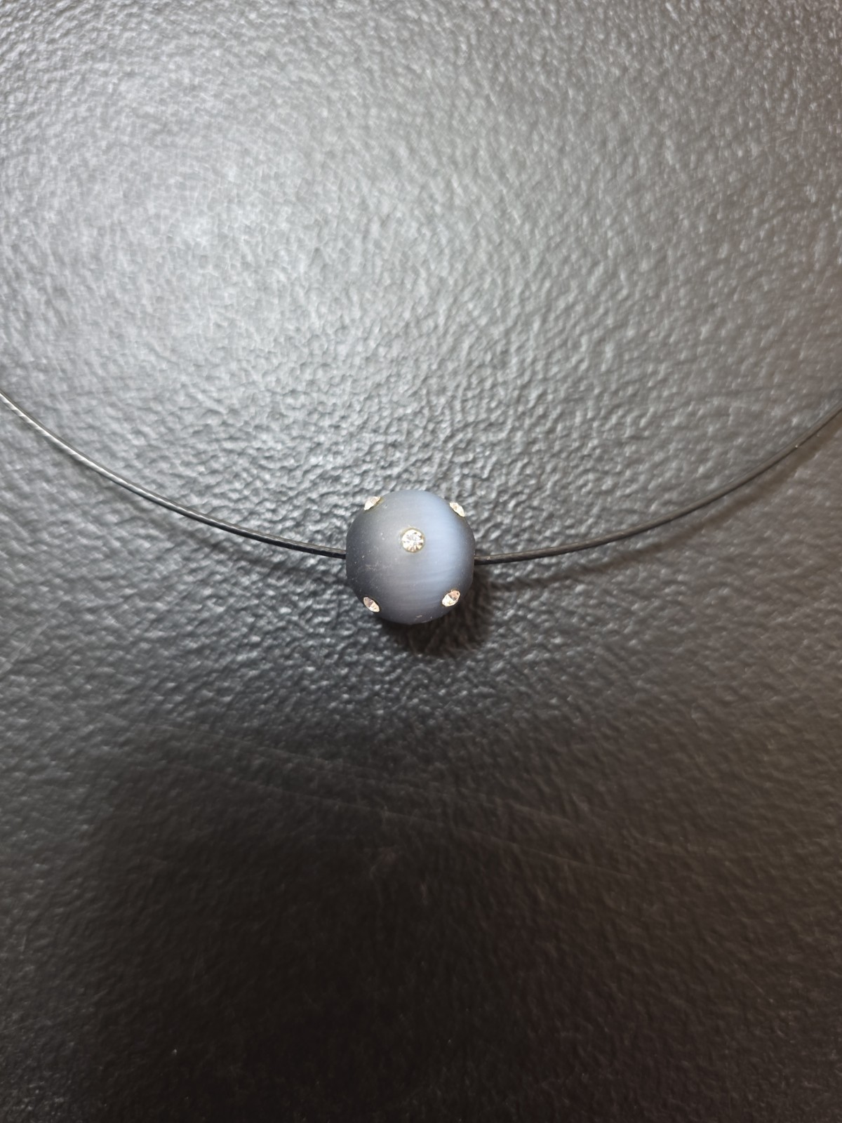 Vintage Te No Germany Floating Bead Wire Choker Necklace 1990 High End