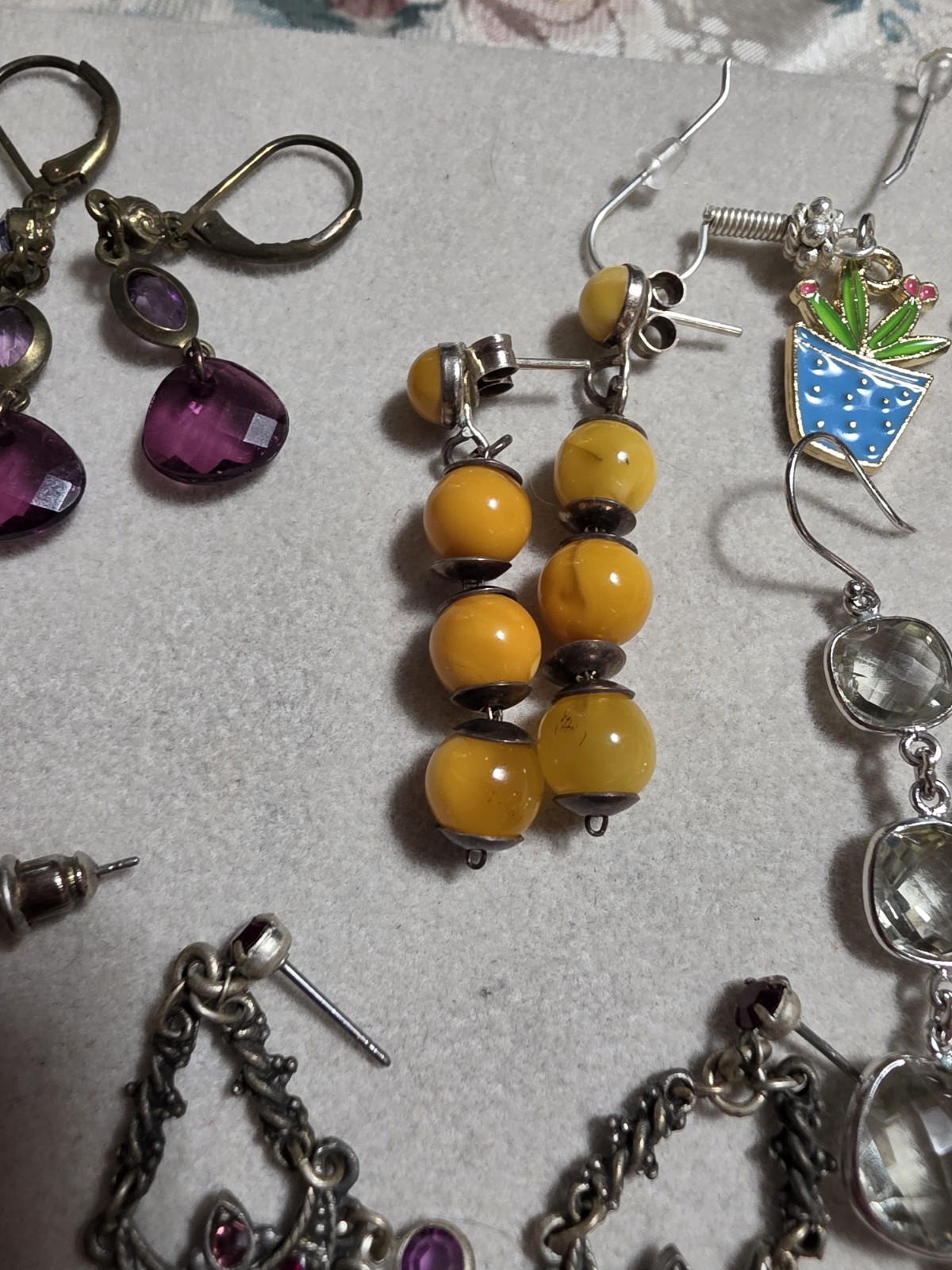 Vintage Hook Dangle Earrings Lot Of 10 Pairs