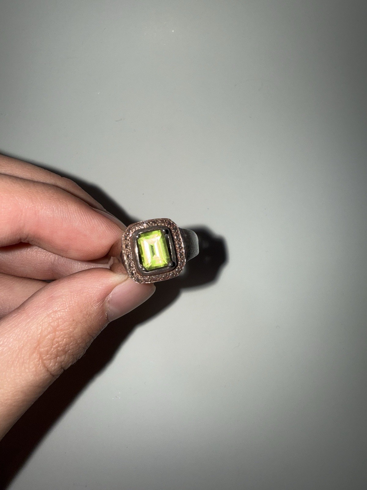 Ring Lot 2 Peridot vintage antique Rings Authentic Peridot Silver Sizes 5.5-12.5