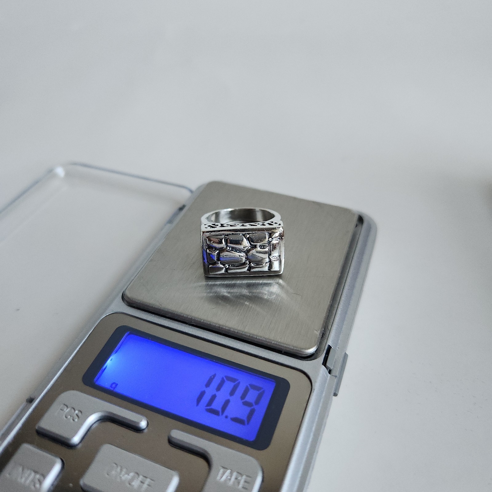 925 Sterling Silver Vintage Nugget Bar Ring – Size 8 – 10.9g
