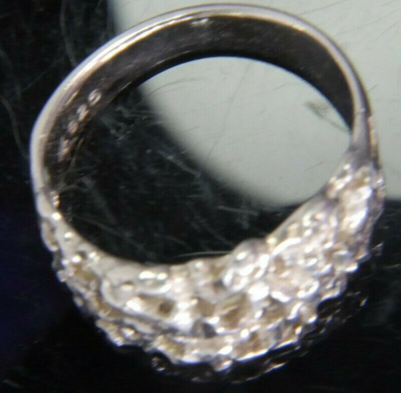 Open Nugget 1/2″ N to S STERLING SILVER 0.925 vintage Men’s BAND RING SIZE 6.25