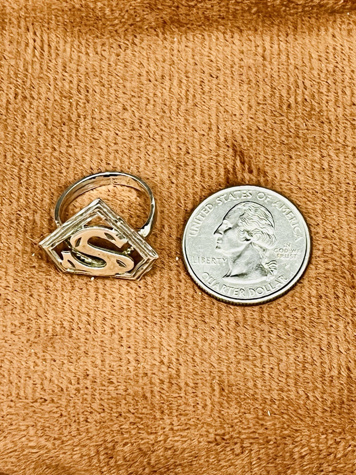 Comics Superman Symbol Open Work VTG. SIGNET Sterling Silver Ring SZ 6.5 Unisex
