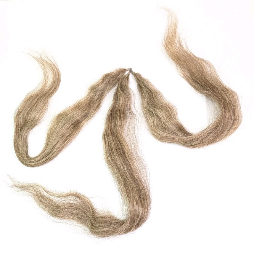 Victorian Hairwork Human Hair Bundles 20 Inches Long Golden Brown Braided Thread