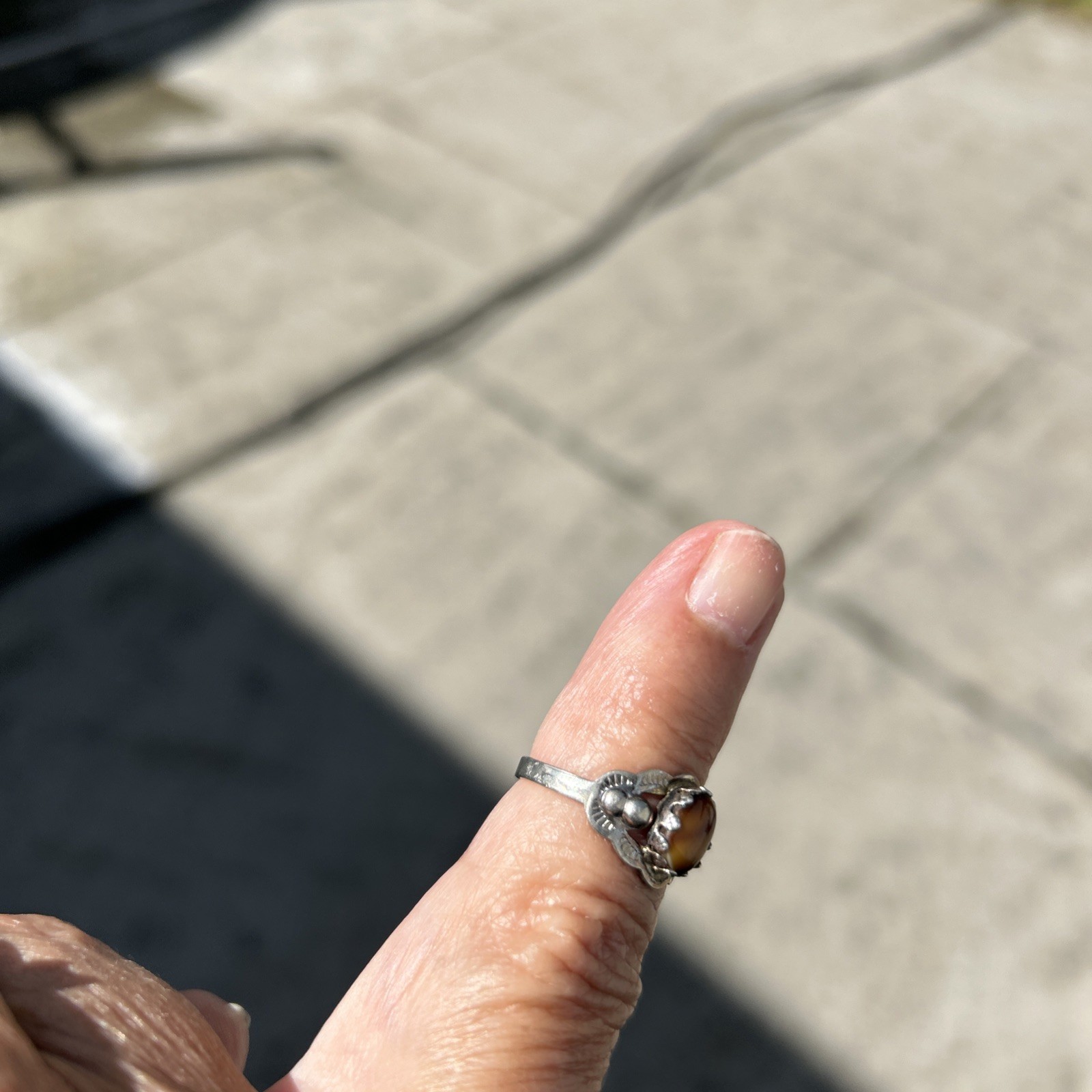 Tiger Eye Gemstone Ring Sterling Silver Ring~Designer Sz 6 Jewelry-Gift For Her