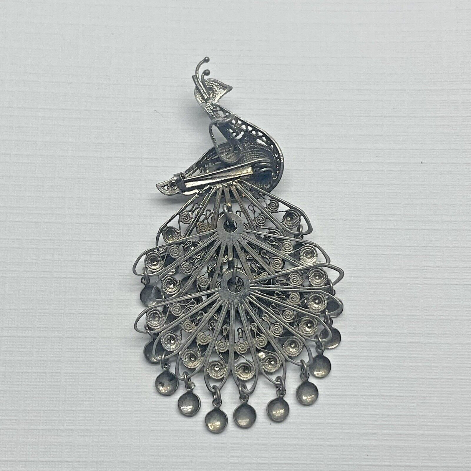 Filigree Peacock Pendant Brooch Combo Pin Jewelry – Birds