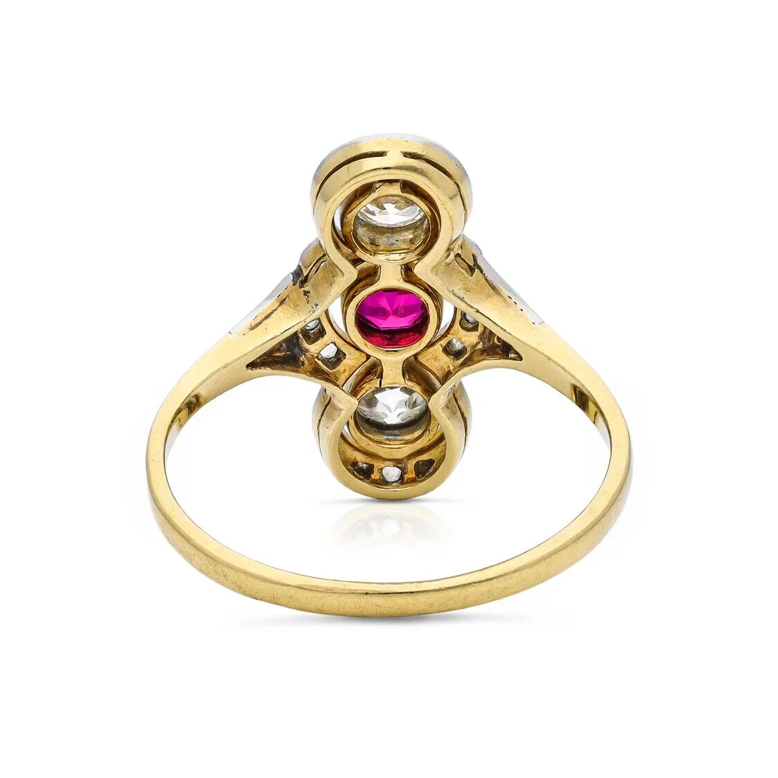 2.65Ct Art Deco Styled Lab Created Ruby Engagement Wedding 14K Gold Finish Ring
