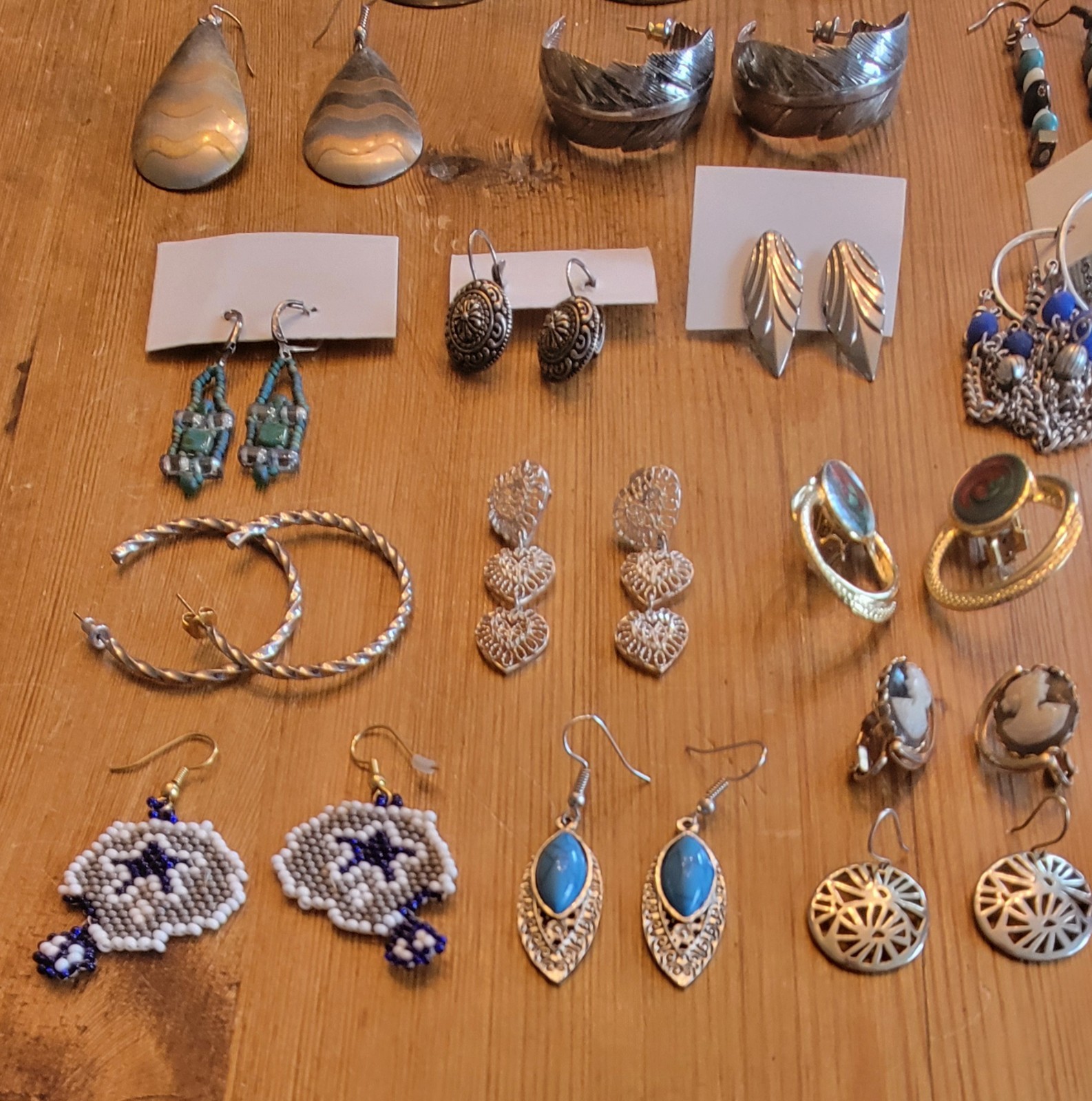 Lot Of 40 Pairs Wearable Vintage Fashion Earrings Wear Or Resell Great Variety